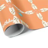 Orange Children's Birthday Wrapping Paper Geschenkpapier (Rolleneckpunkt)