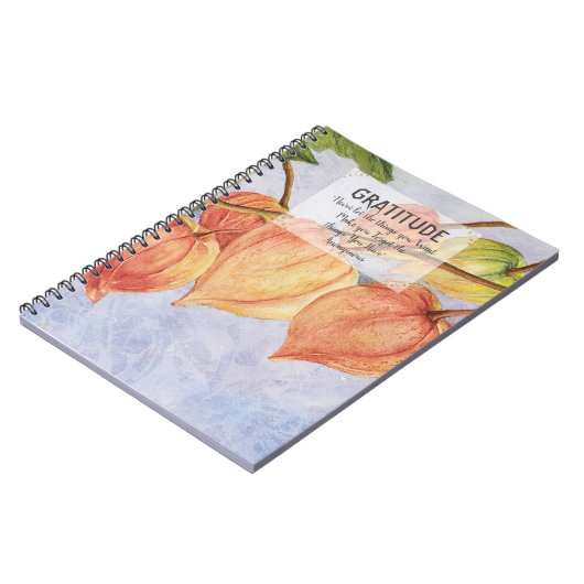 Orange Chinese Lanterns Dankbarkeit Notizblock (Linke Seite)