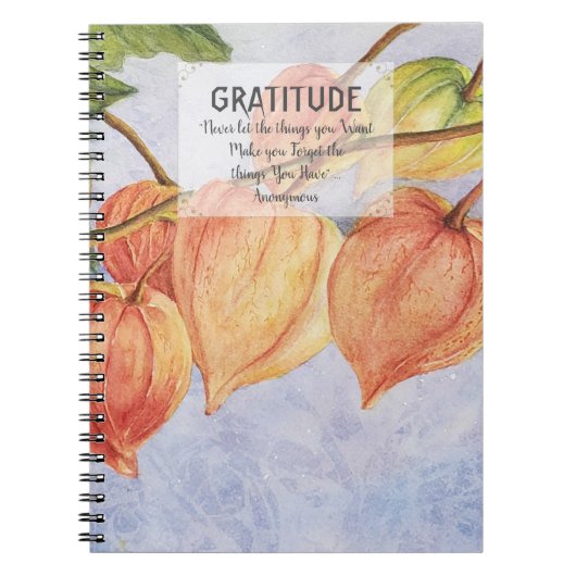 Orange Chinese Lanterns Dankbarkeit Notizblock (Vorderseite)