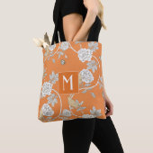 Orange Chinoiserie Floral Monogram Tasche (Von Nahem)