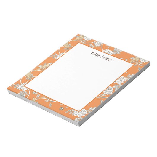 Orange Chinoiserie Notizblock (Rotiert)