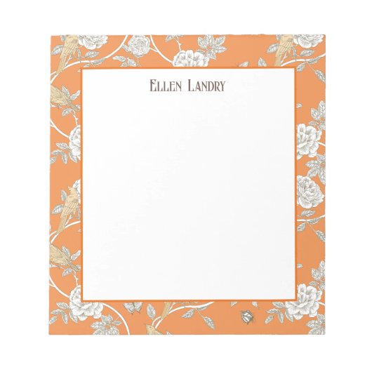 Orange Chinoiserie Notizblock (Vorderseite)