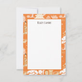 Orange Chinoiserie Pagodas Dankeskarte (Vorderseite)