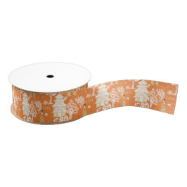 Orange Chinoiserie Pagodas Ripsband