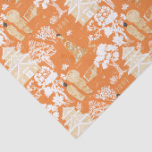 Orange Chinoiserie Pagodas Seidenpapier (Ausschnitt)