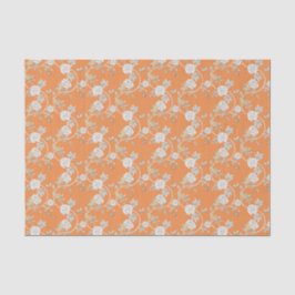 Orange Chinoiserie Rose Muster Seidenpapier