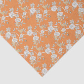Orange Chinoiserie Rose Muster Seidenpapier (Ausschnitt)