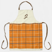 Orange Chocolate Cream Grid Boho Muster Monogram Schürze (Vorderseite)