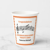 Orange Choir Custom High School Party Pappbecher (Rückseite)