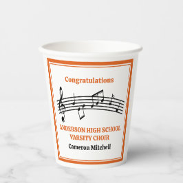 Orange Choir Custom High School Party Pappbecher