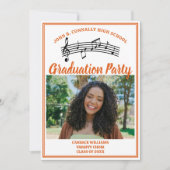 Orange Choir Foto Music School Graduation Party Einladung (Vorderseite)