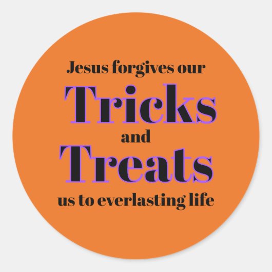 Orange Christlich Gospel Halloween Trick oder Tref Runder Aufkleber (Vorderseite)