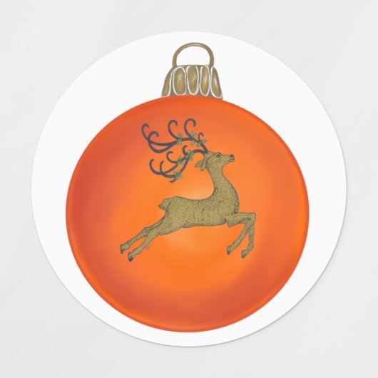 ORANGE CHRISTMAS BUBBLE ETIKETTEN (Design 1)