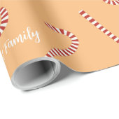 Orange Christmas Gelly Lollies individuelle Name Geschenkpapier (Rolleneckpunkt)