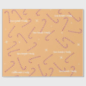 Orange Christmas Gelly Lollies individuelle Name Geschenkpapier (Flach)