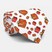 Orange Christmas Present Neck Tie Krawatte (Gerollt)