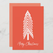 Orange Christmas Tree Frohe Weihnachtskarte Einladung (Vorne/Hinten)