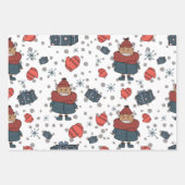 Orange Christmas Wrapping Paper Sheet Geschenkpapier Set (Vorderseite 2)