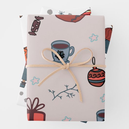 Orange Christmas Wrapping Paper Sheet Geschenkpapier Set (Beispiel)