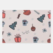 Orange Christmas Wrapping Paper Sheet Geschenkpapier Set (Vorderseite)