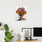 Orange Chrysanthemas Poster (Heimbüro)