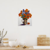 Orange Chrysanthemas Poster (Küche)