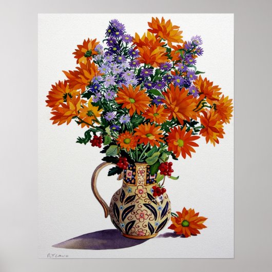 Orange Chrysanthemas Poster (Vorne)