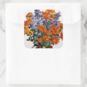 Orange Chrysanthemas Quadratischer Aufkleber (Tasche)