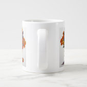 Orange Chrysanthemen Jumbo-Tasse (Rückseite)