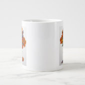 Orange Chrysanthemen Jumbo-Tasse (Vorderseite)