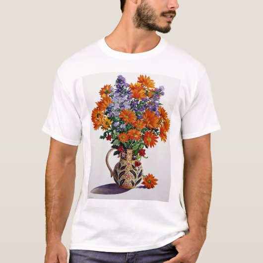 Orange Chrysanthemen T-Shirt (Vorderseite)