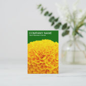 Orange Chrysanthemum - Deep Grass Green 006600 Visitenkarte (Stehend Vorderseite)