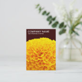Orange Chrysanthemum - Dunkelbraun Visitenkarte (Stehend Vorderseite)