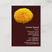 Orange Chrysanthemum - Dunkelbraun Visitenkarte (Rückseite)