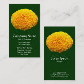 Orange Chrysanthemum - Dunkelgrün Visitenkarte (Vorne/Hinten)