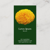 Orange Chrysanthemum - Dunkelgrün Visitenkarte (Rückseite)