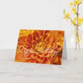 Orange Chrysanthemum Happy Birthday Karte (Gelbe Blume)