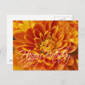 Orange Chrysanthemum Happy Birthday Postkarte (Vorne/Hinten)