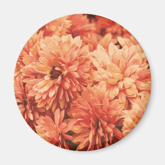 Orange Chrysanthemum Magnet (Vorne)