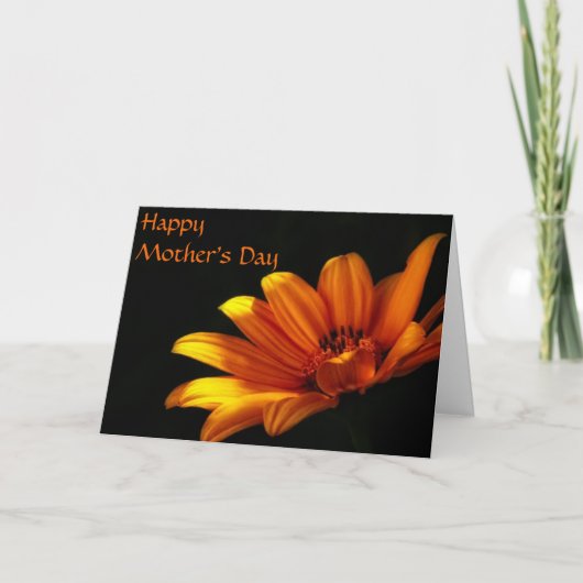 Orange Chrysanthemum Muttertagskarte Karte (Vorderseite)