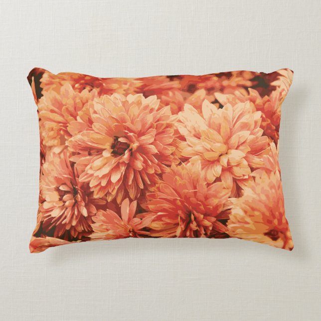 Orange Chrysanthemum Pillow Dekokissen (Vorderseite)