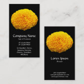 Orange Chrysanthemum - Schwarz Visitenkarte (Vorne/Hinten)