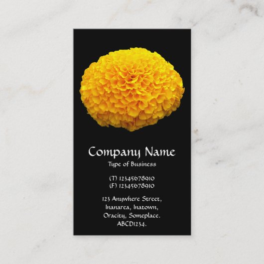 Orange Chrysanthemum - Schwarz Visitenkarte (Vorderseite)