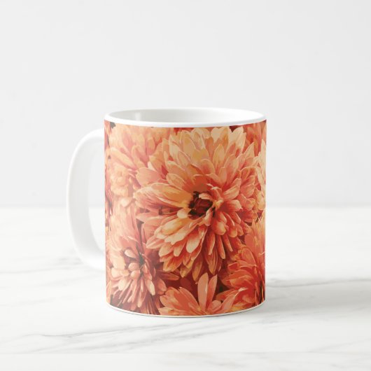 Orange Chrysanthemum Tasse (Vorderseite Links)