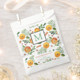 Orange & Cinnamon Frohe Weihnachtsmonogramm Geschenktütchen