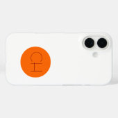 Orange Circle White Monogram Case-Mate iPhone Hülle (Rückseite (Horizontal))