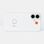Orange Circle White Monogram iPhone 16 Hülle (Rückseite (Horizontal))