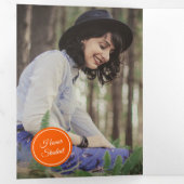 Orange Circles 5-Foto-Abschluss Dreifach Gefaltete Einladung (Innen Erste Seite)