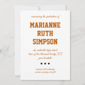 Orange Circles Foto Abschluss Einladung (Rückseite)