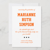 Orange Circles Foto Abschluss Einladung (Rückseite)